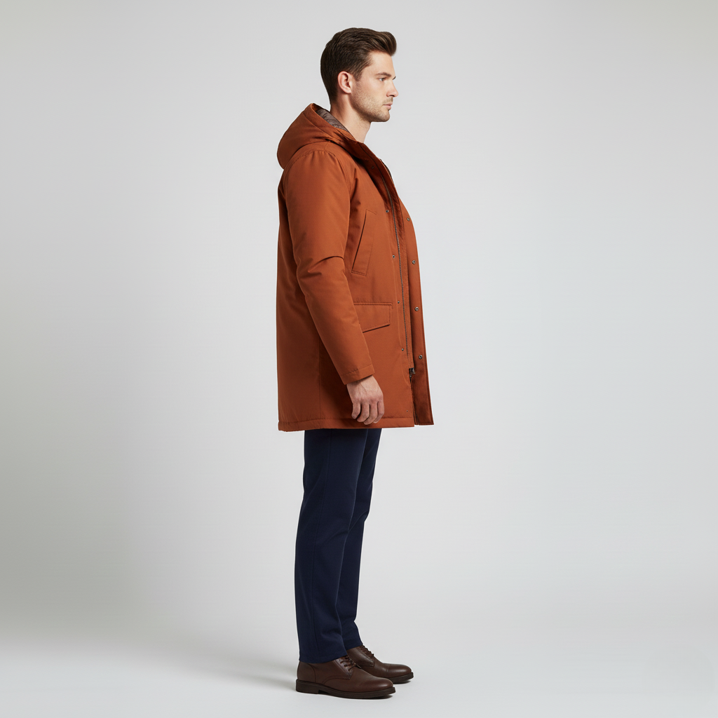 Abrigo con capucha para hombre