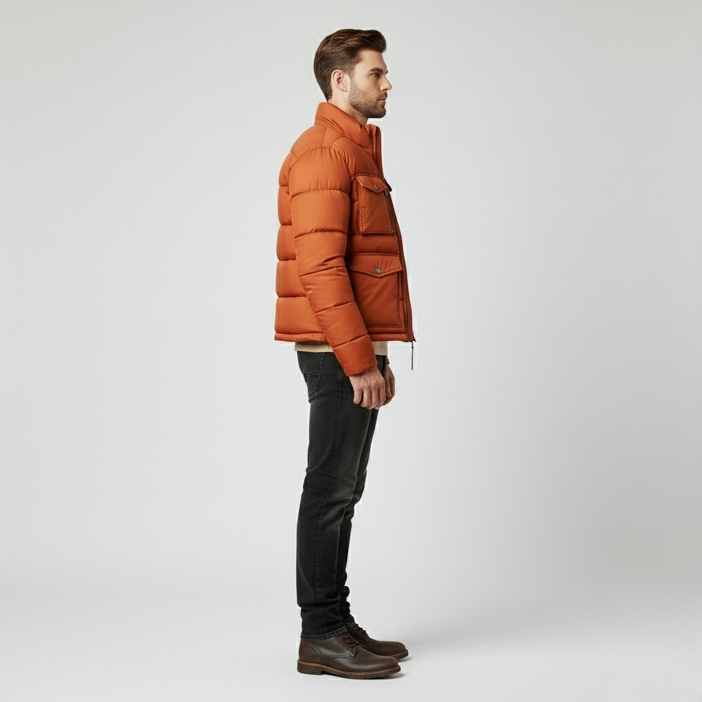 Plumífero de estilo utilitario para hombre
