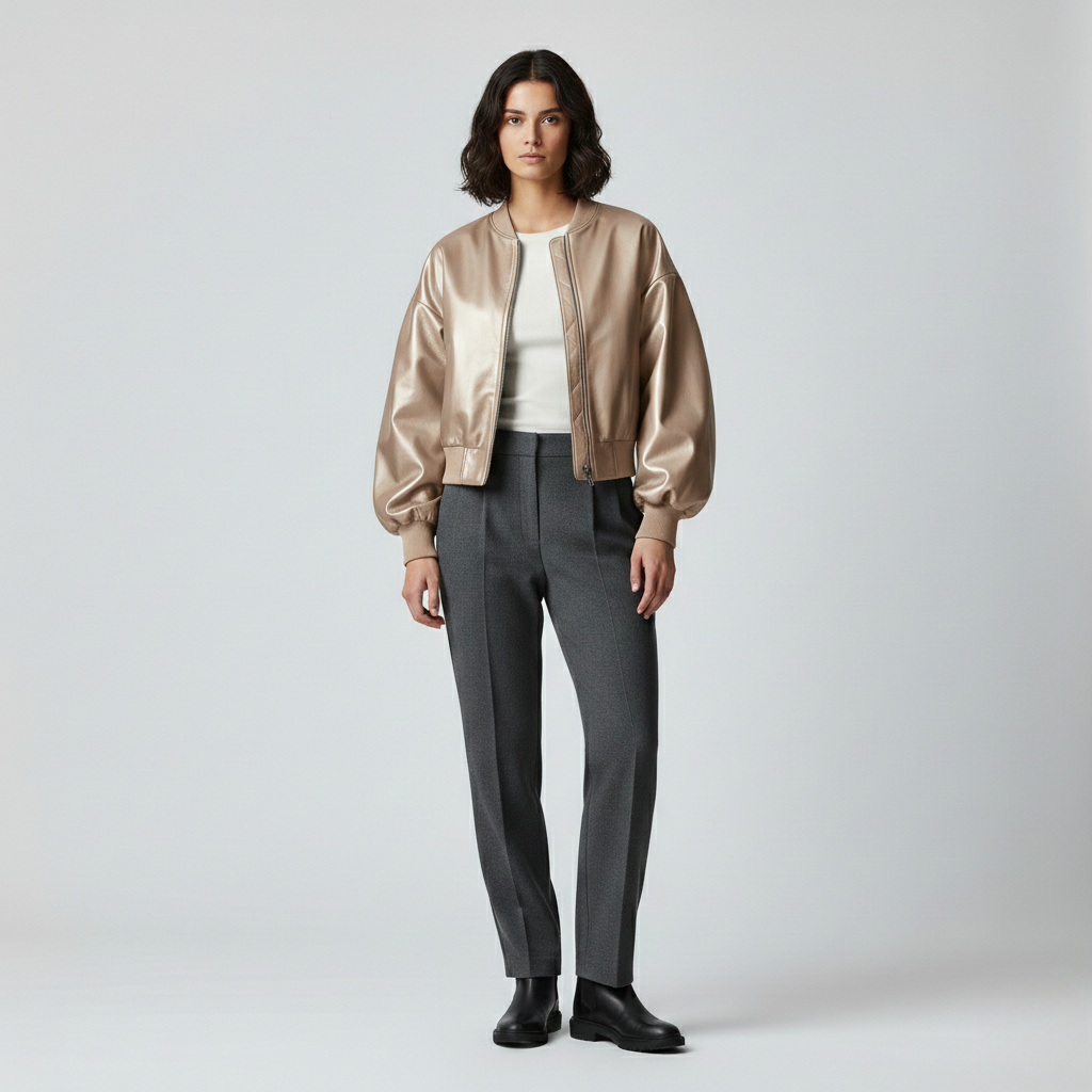 Chaqueta de líneas sencillas para mujer