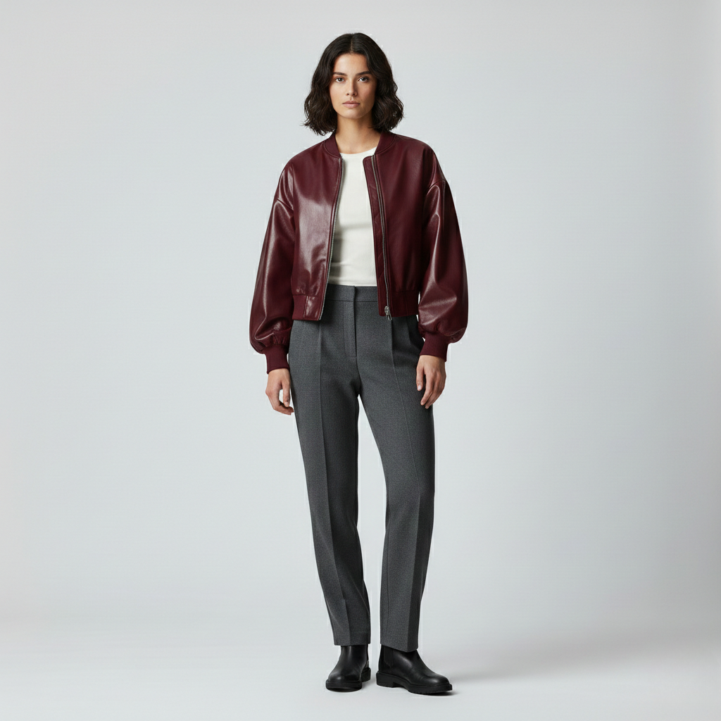 Chaqueta de líneas sencillas para mujer