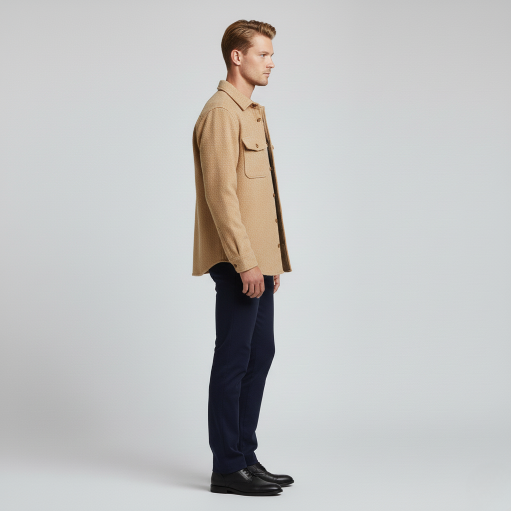 Camisa de estilo utilitario de acabado texturizado para hombre