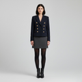 Blazer de botonadura cruzada de corte sastre para mujer