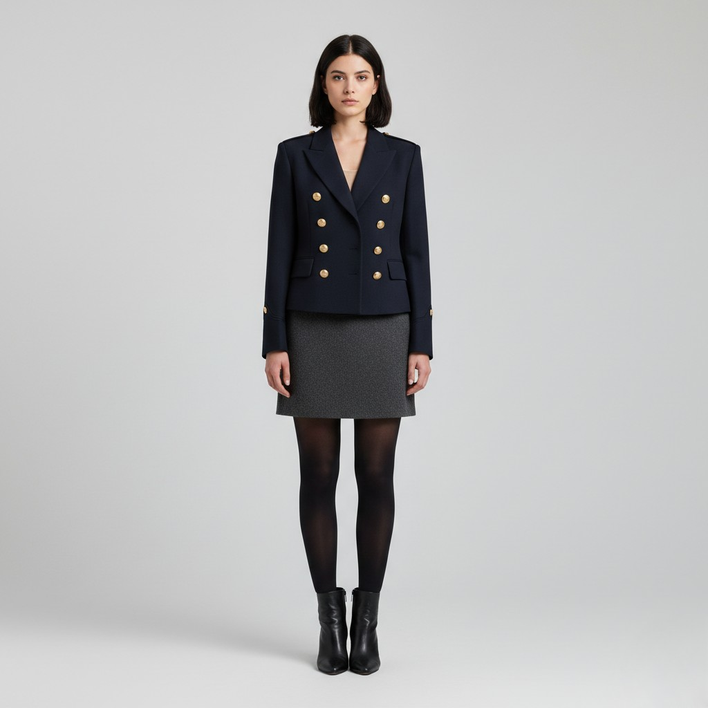 Blazer de botonadura cruzada de corte sastre para mujer