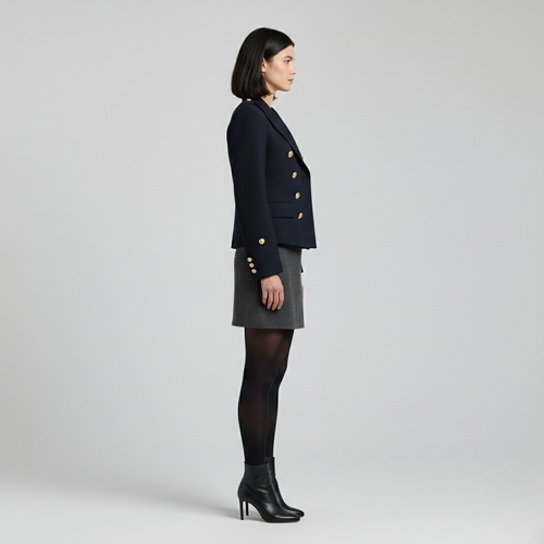 Blazer de botonadura cruzada de corte sastre para mujer