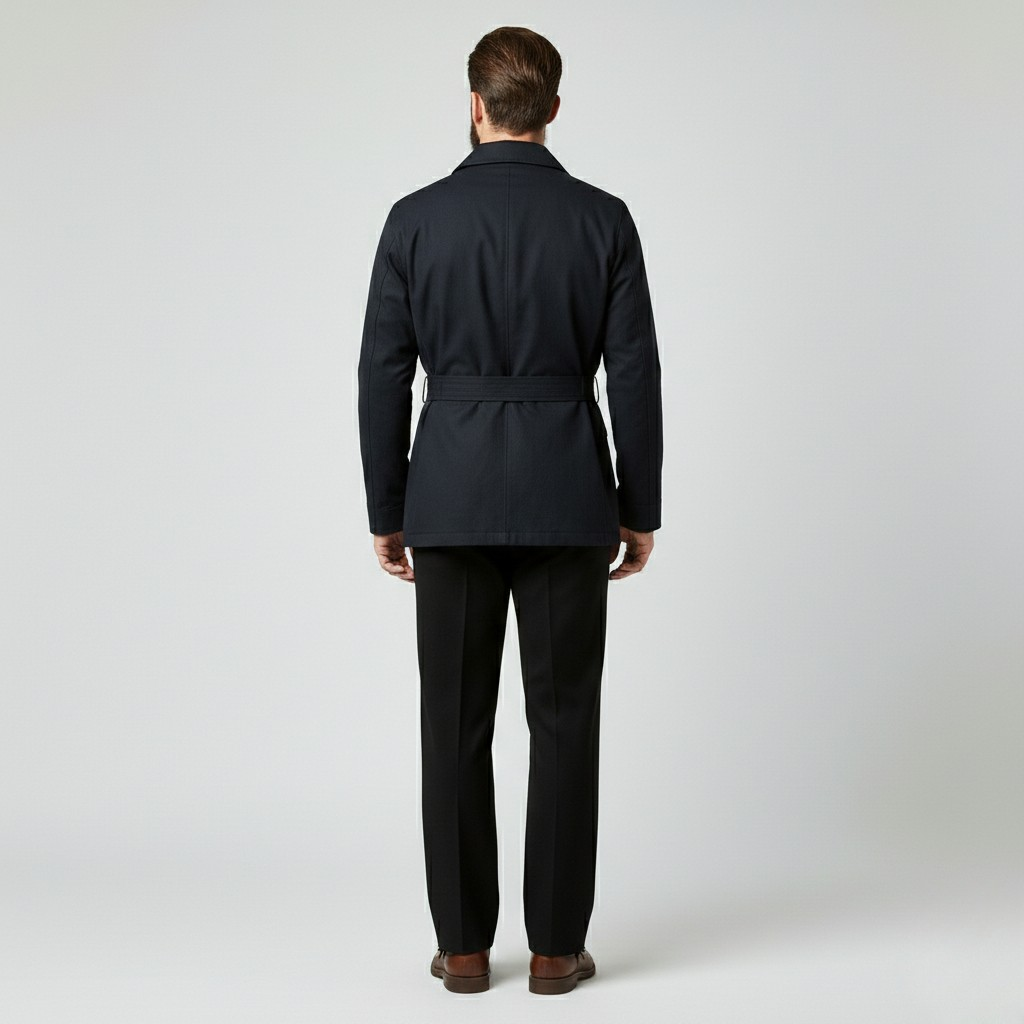 Chaqueta con cinturón de estilo utilitario para hombre