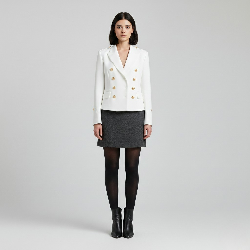 Blazer de botonadura cruzada de corte sastre para mujer