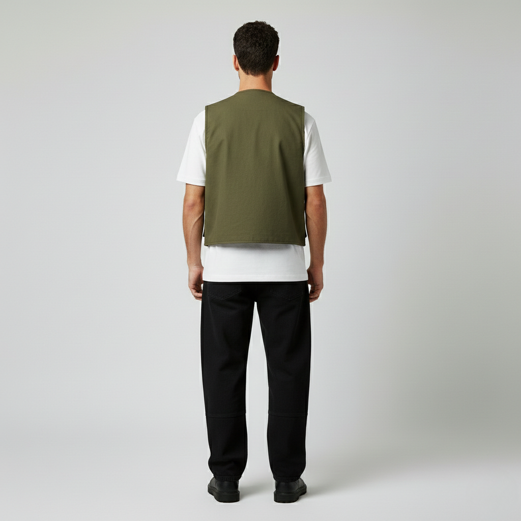 Chaleco sin mangas de estilo utilitario para hombre