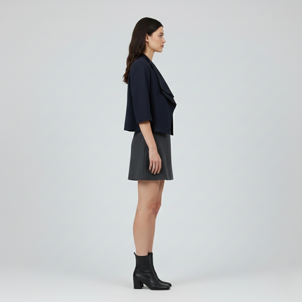 Chaqueta de corte corto de corte sastre para mujer