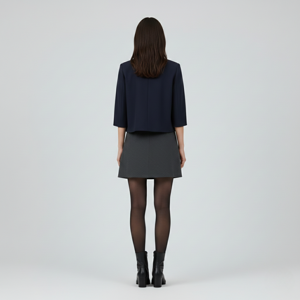 Chaqueta de corte corto de corte sastre para mujer