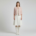Chaqueta de textura bouclé de corte corto para mujer