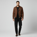 Chaqueta efecto ante de estilo motero para hombre