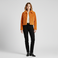 Chaqueta de corte corto con cremallera para mujer