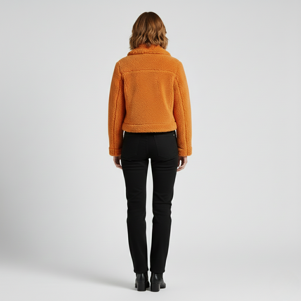 Chaqueta de corte corto con cremallera para mujer