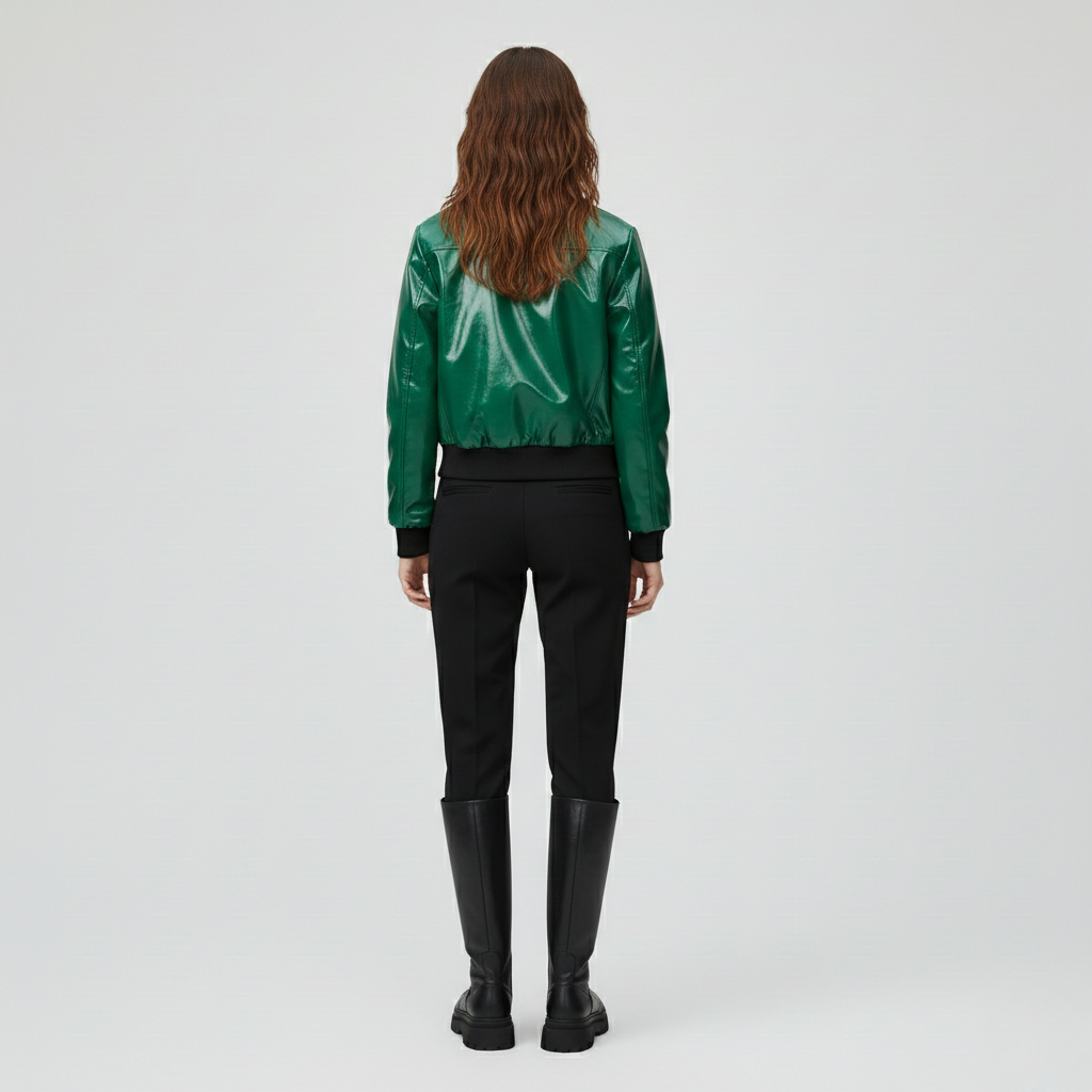 Chaqueta de acabado brillante para mujer