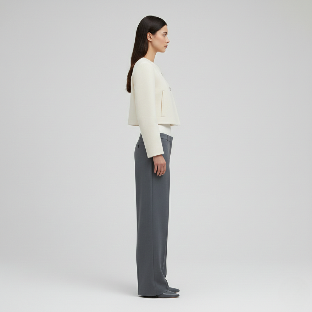 Chaqueta con detalle asimétrico de corte corto para mujer