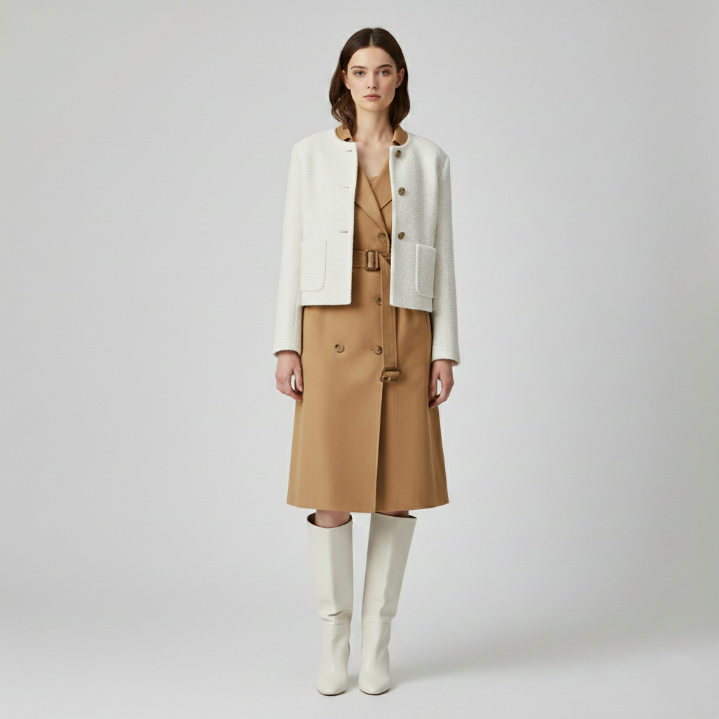 Chaqueta de corte corto con botones para mujer