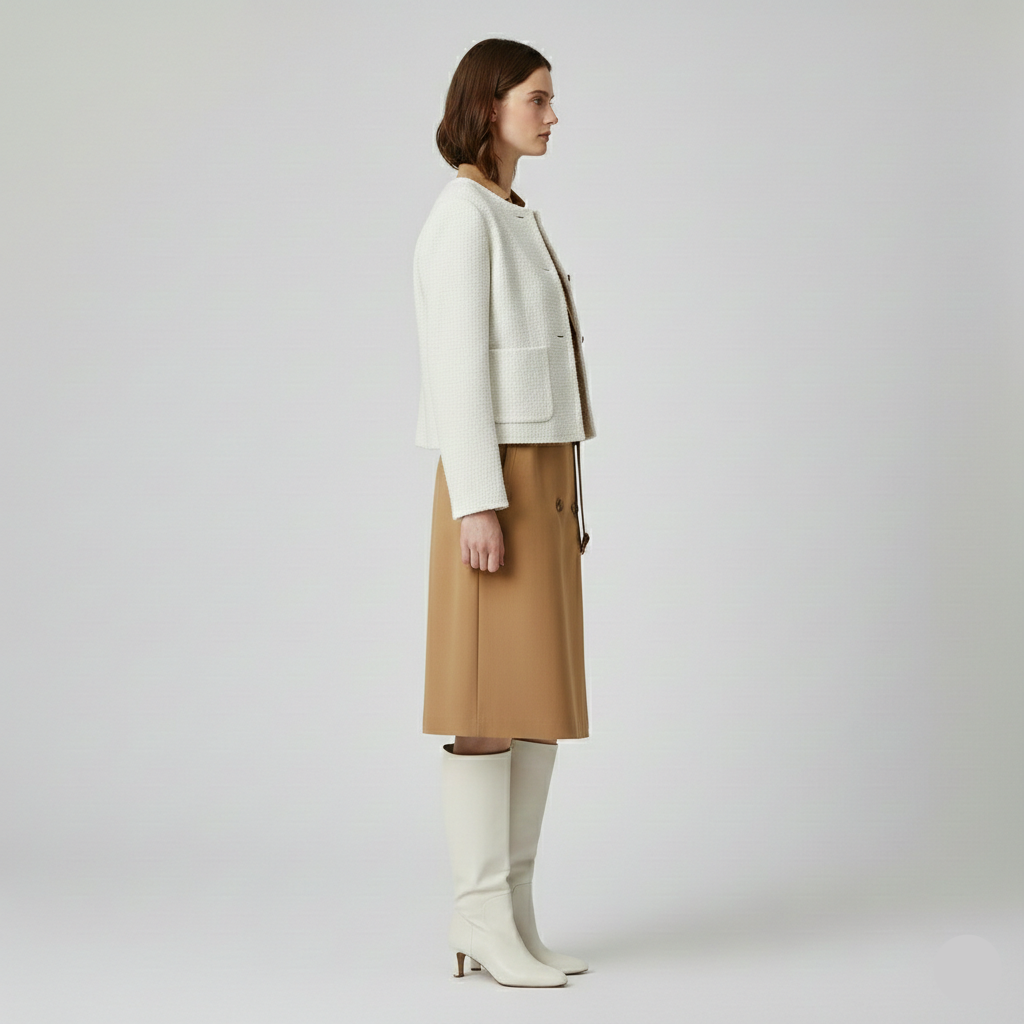 Chaqueta de corte corto con botones para mujer