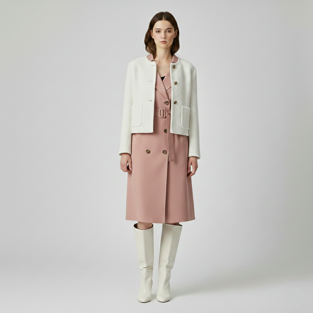 Chaqueta de corte corto con botones para mujer