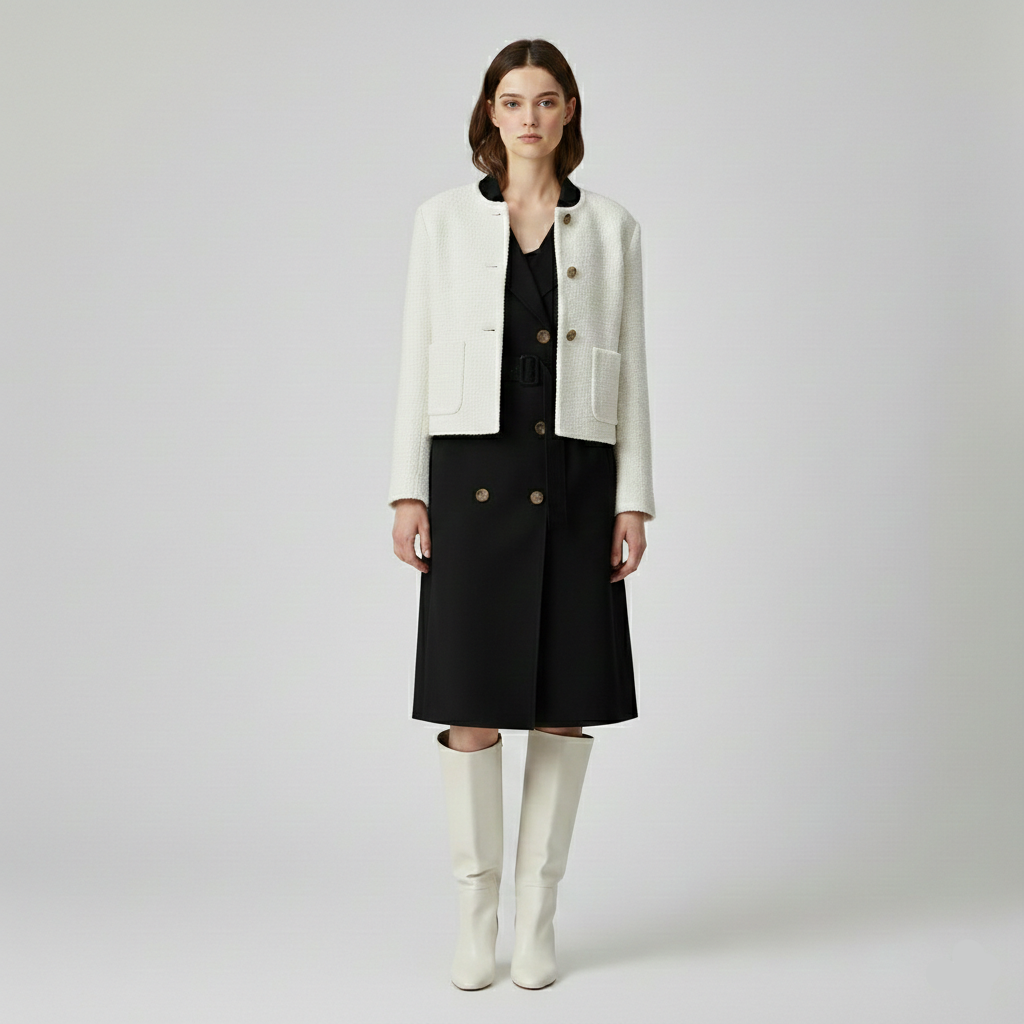 Chaqueta de corte corto con botones para mujer