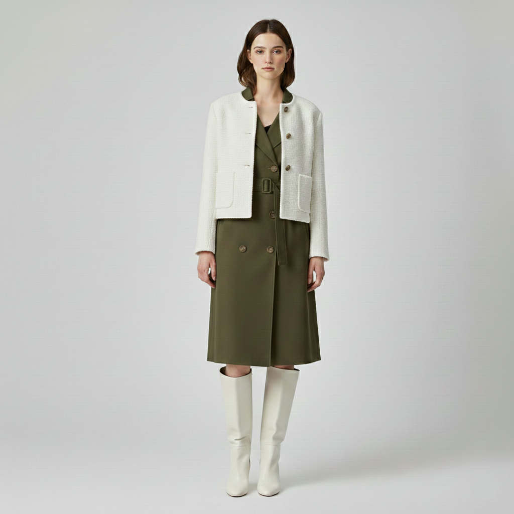 Chaqueta de corte corto con botones para mujer