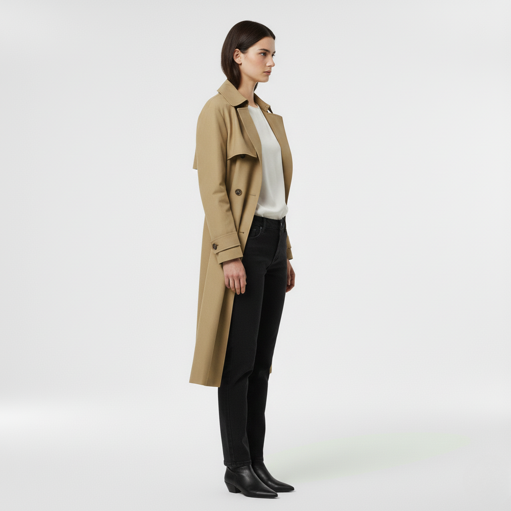 Gabardina de líneas sencillas para mujer